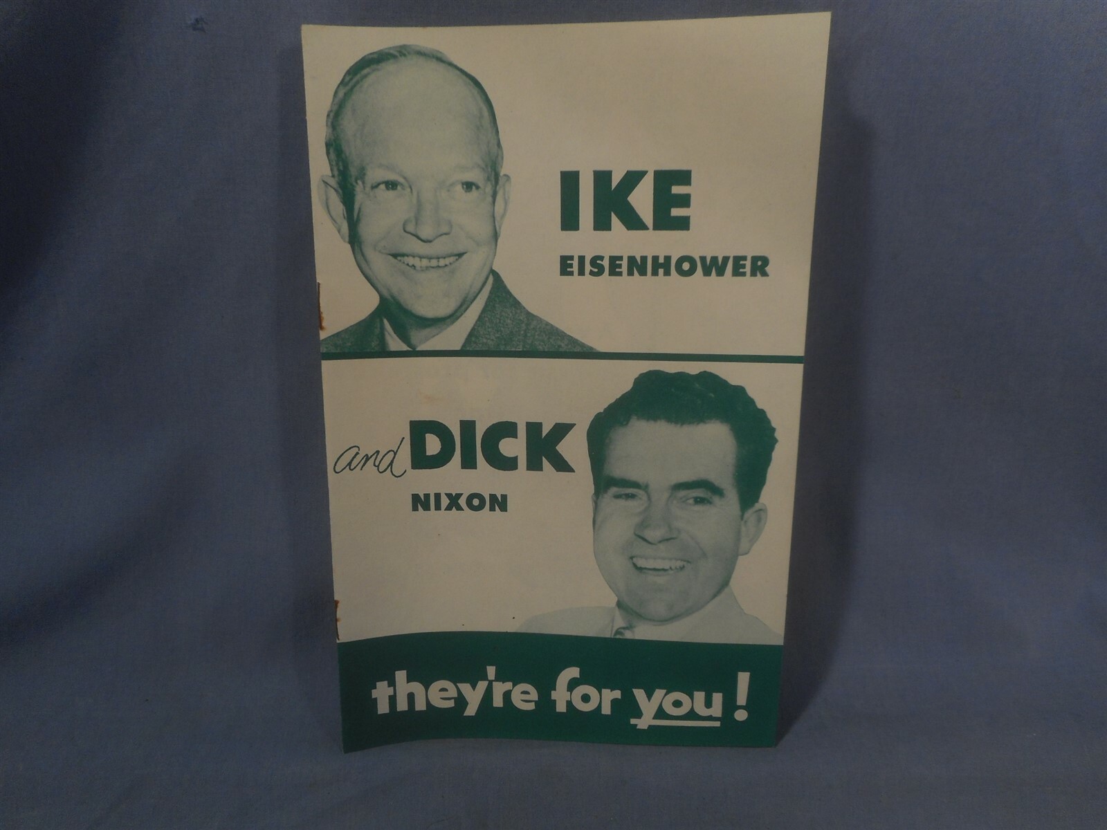 Presidential Campaign Brochure”IKE & DICK”Eisenhower Nixon “against corruption”