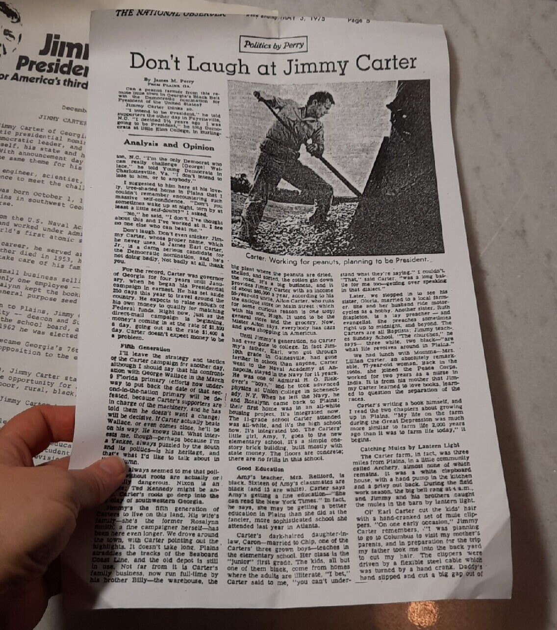 President Jimmy Carter 1976 Election Campaign Early Biography Letter Dec. 1974