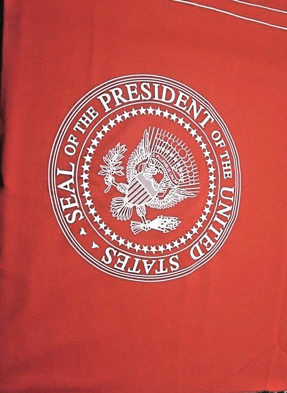 2020 President Donald J Trump RED Cotton Picnic Blanket with Presidential Seal