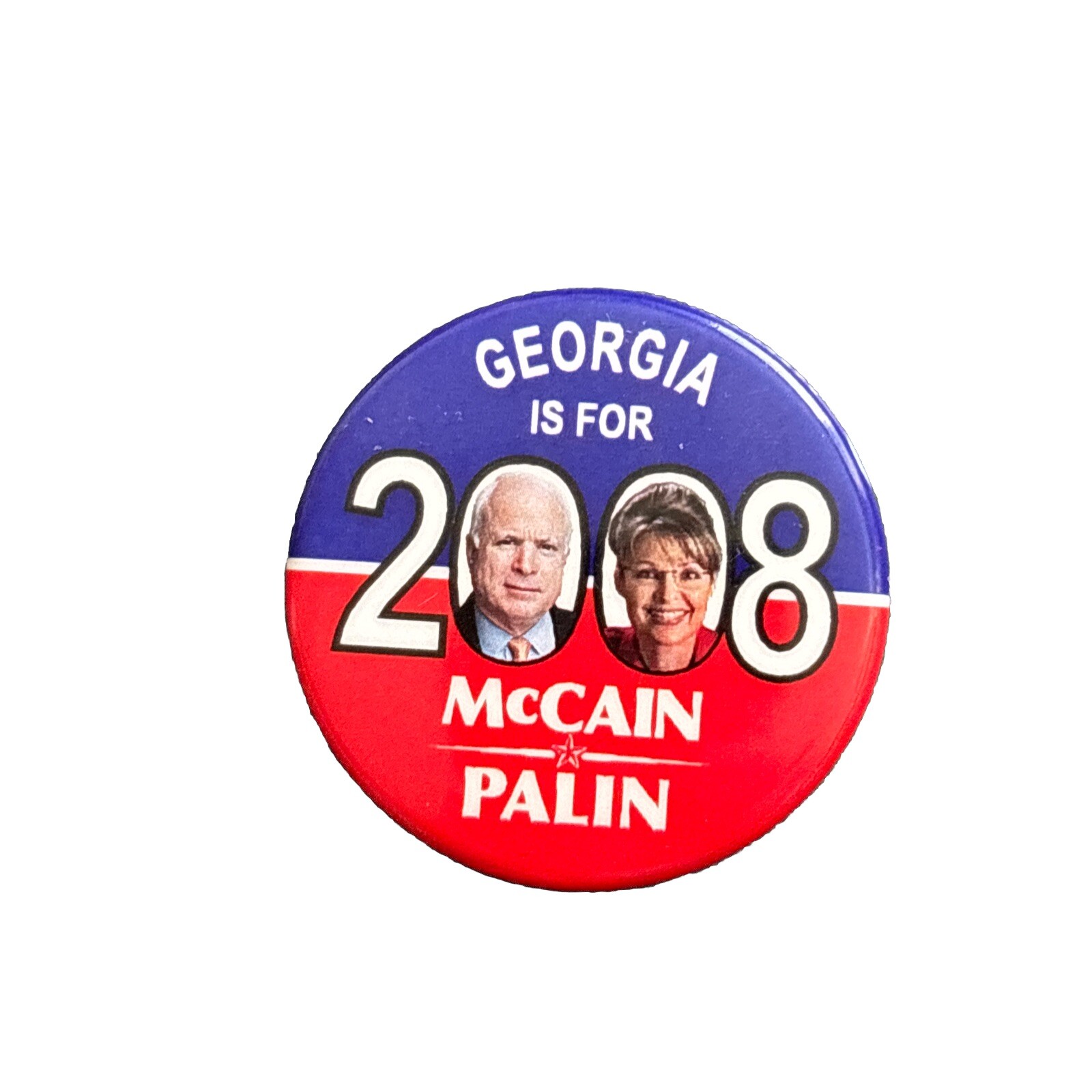 2008 John McCain for President Georgia Pin 50 State 1.5″ Button Sarah Palin