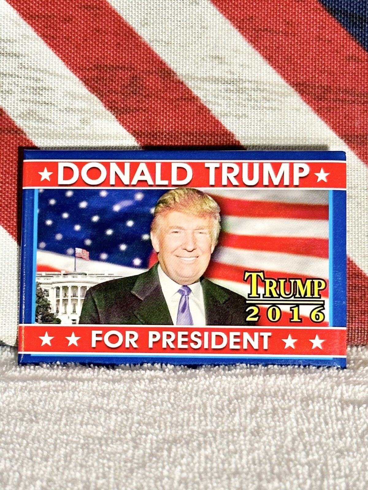 Trump 2016 Presidential Campaign Political Pin-Back Button – 2″ x 3″ Rectangle