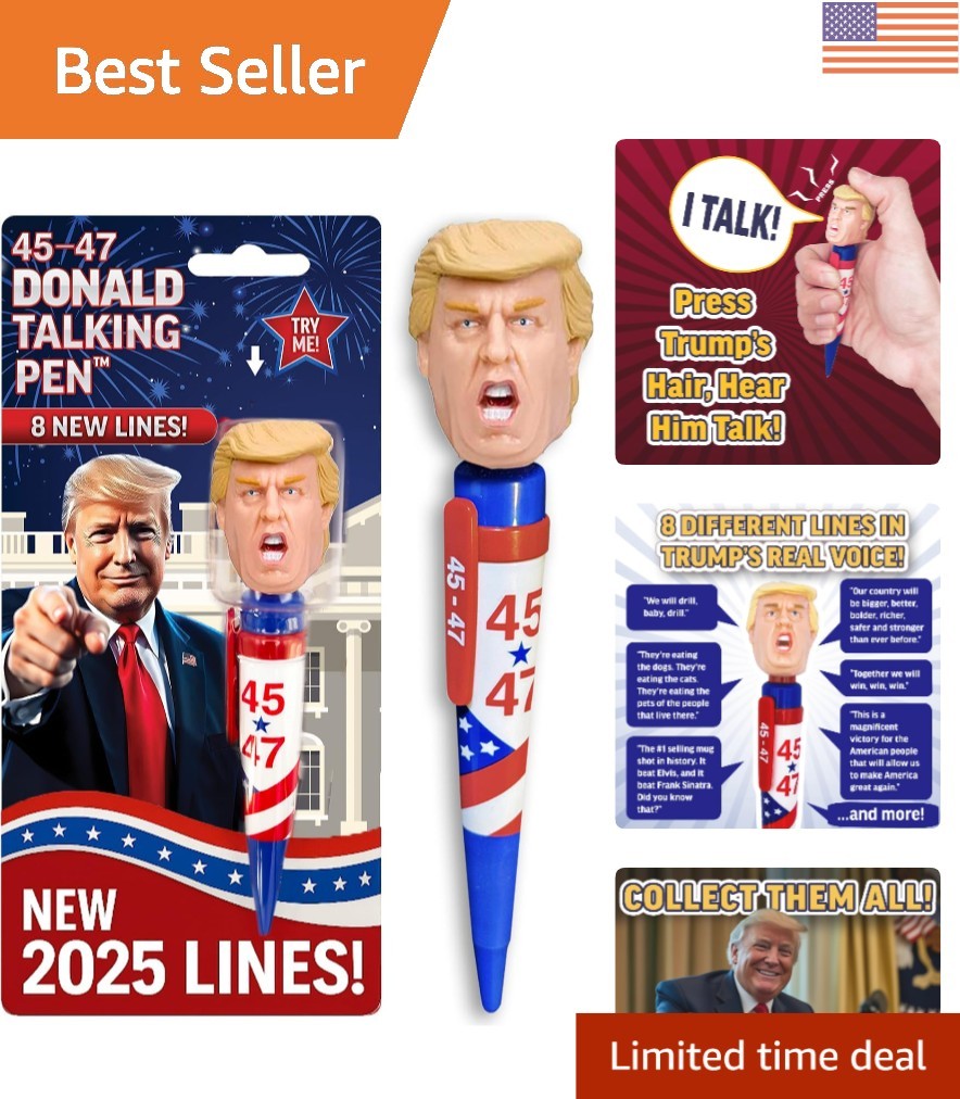 Hilarious Trump Talking Pen: 8 Voice Quotes for Office Fun & Conversation