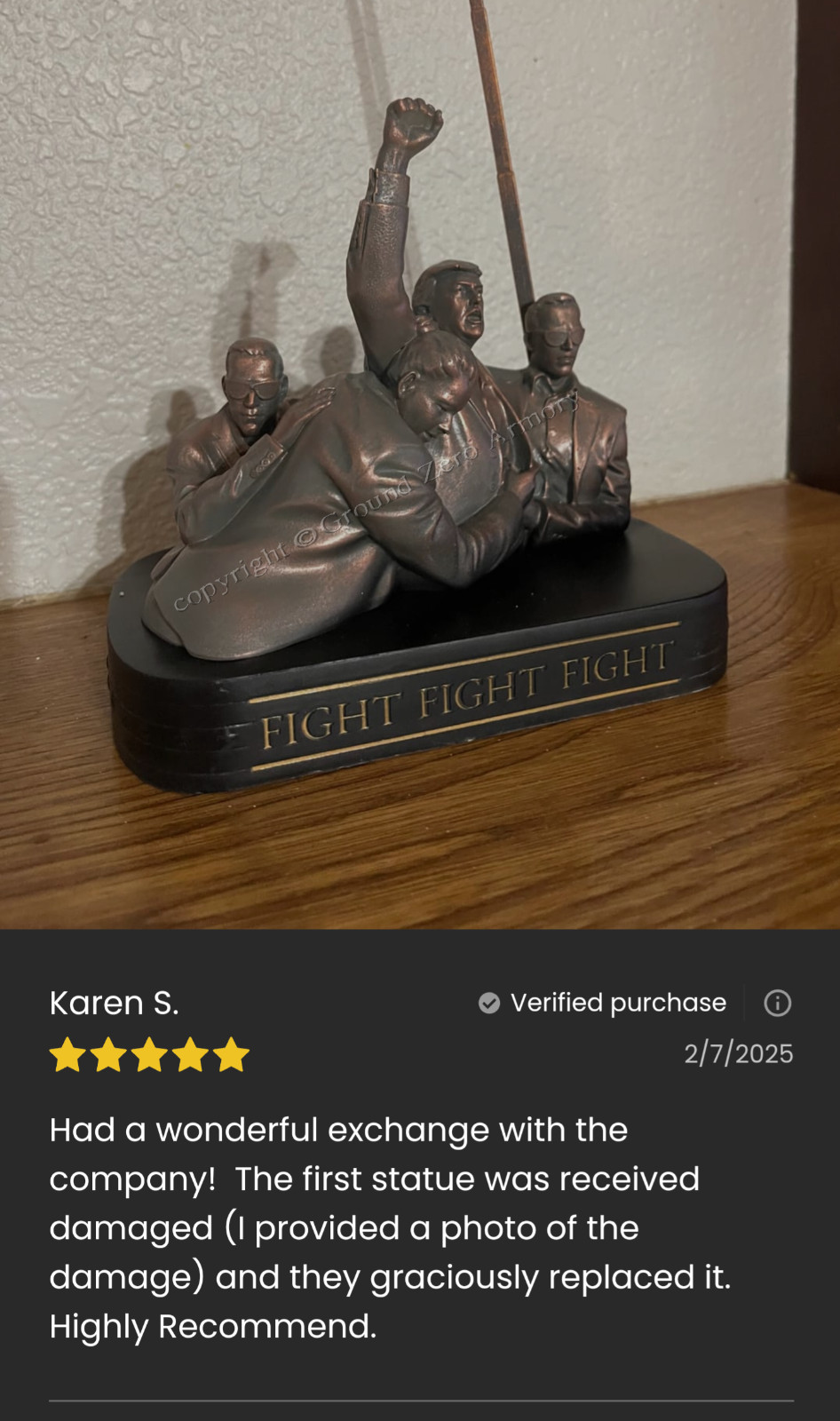 President Donald Trump FIGHT FIGHT FIGHT Mar-A-Largo Statue MAGA Patriot USA #47
