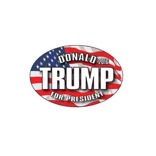 Donald Trump American Flag For President 2016 4×6 Inch Vinyl Bumper Sticker