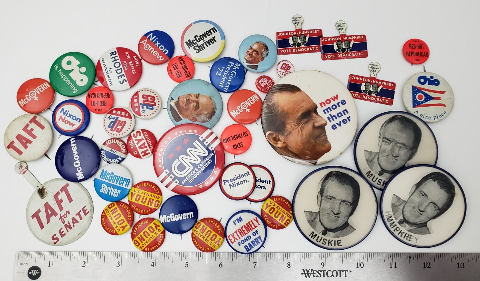 Lot of Vintage Political Campaign President Nixon McGovern Pinback Button Lot