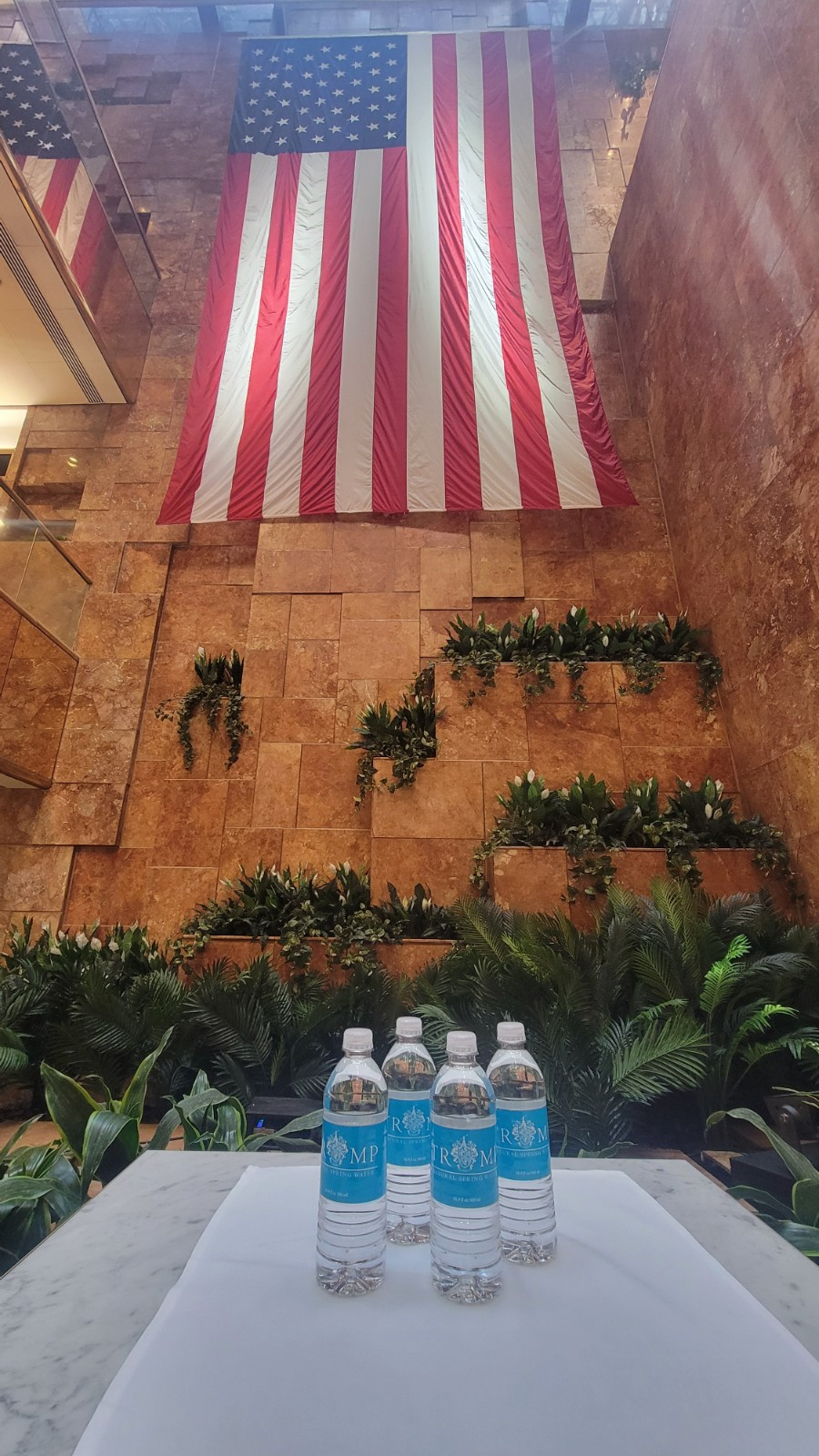 From TRUMP TOWER 5th Ave NYC Official Trump ice 16oz Bottled water Up To 10