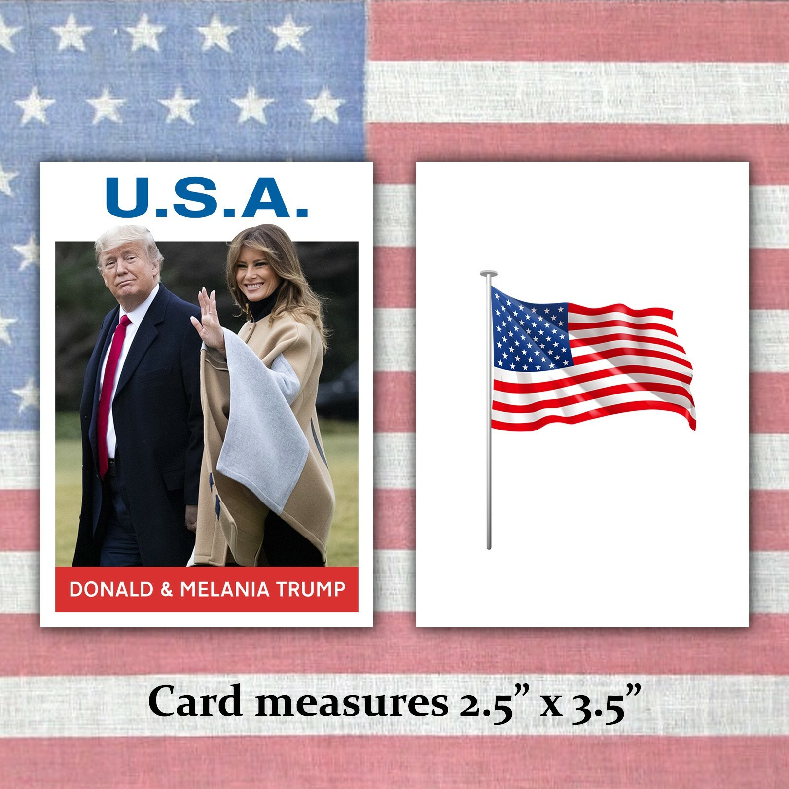 Donald and Melania Trump Novelty Custom 1960s Style Baseball Trading Card MAGA