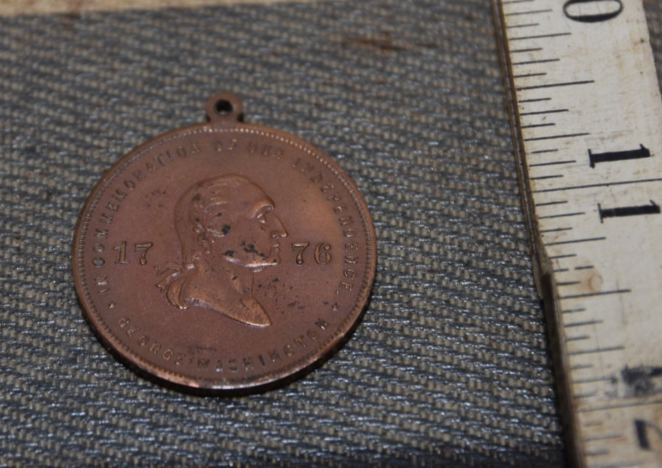 GEORGE WASHINGTON Baron Von Steuben INDEPENDENCE CHARM MEDAL Token Commemorative