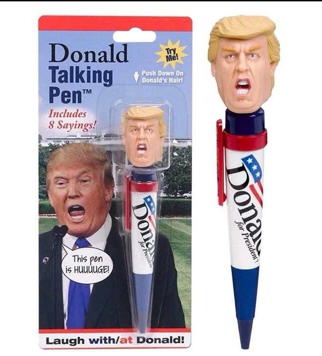 Talking Donald Trump Pen – Collectible Edition – 8 Sayings in His Real Voice NEW