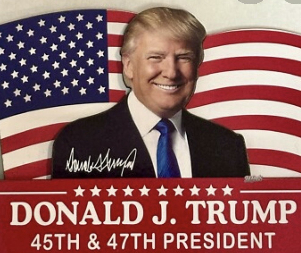 TRUMP USA FLAG MAGNET 45-47th PRESIDENT INAUGURATION REPUBLICAN MAGA GOP SIGNED