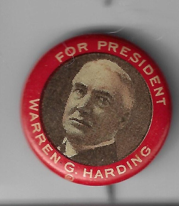 1920 7/8″ Red Background Warren G. Harding Presidential Campaign Button