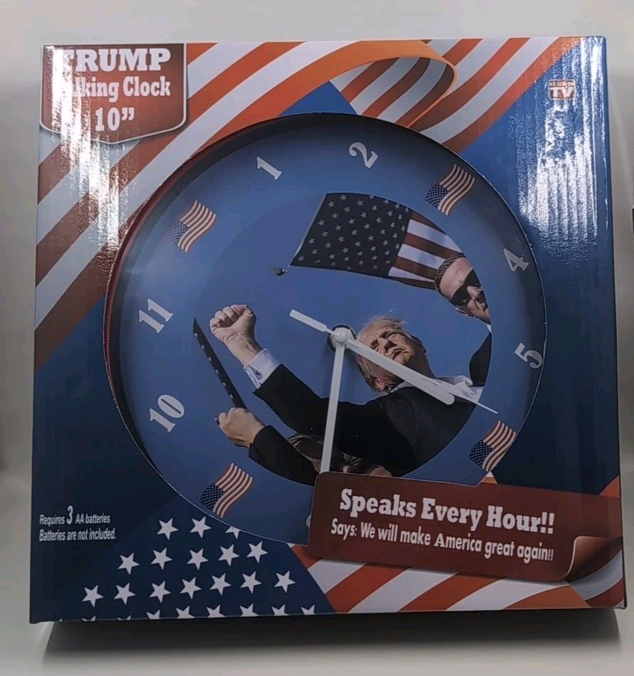 President Donald Trump Talking Clock Let’s Make America Great Again! 10″ New