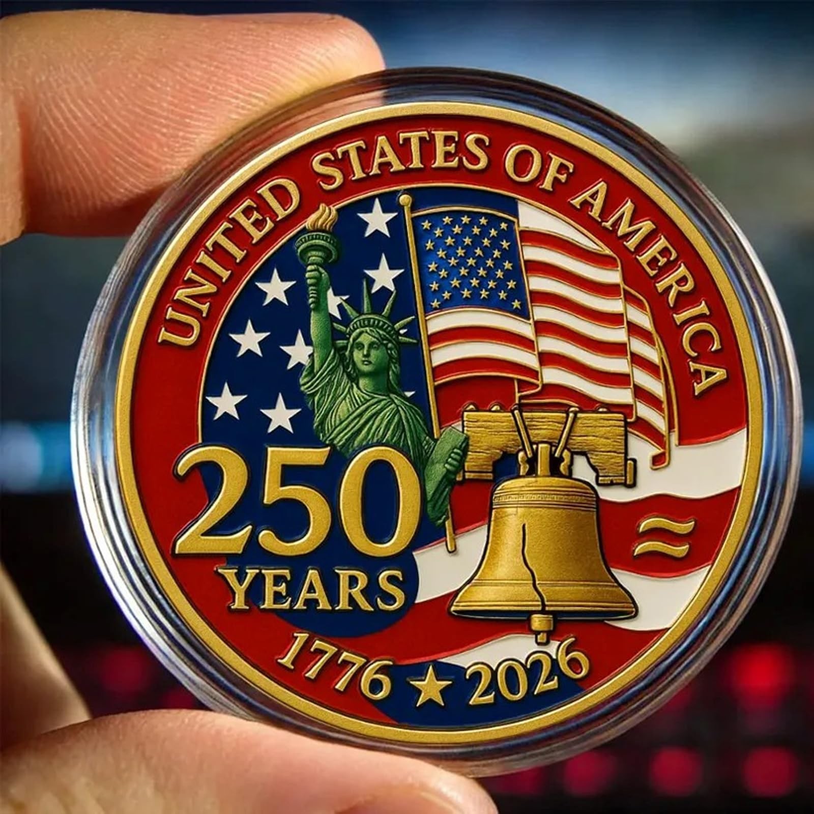 USA 250th Anniversary Commemorative Coin, 17762026 Independence Edition Durab…