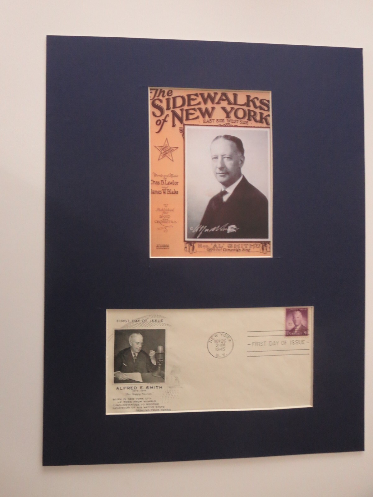 Al Smith – 1928 Campaign Song – The Sidewalks of New York & First Day Cover