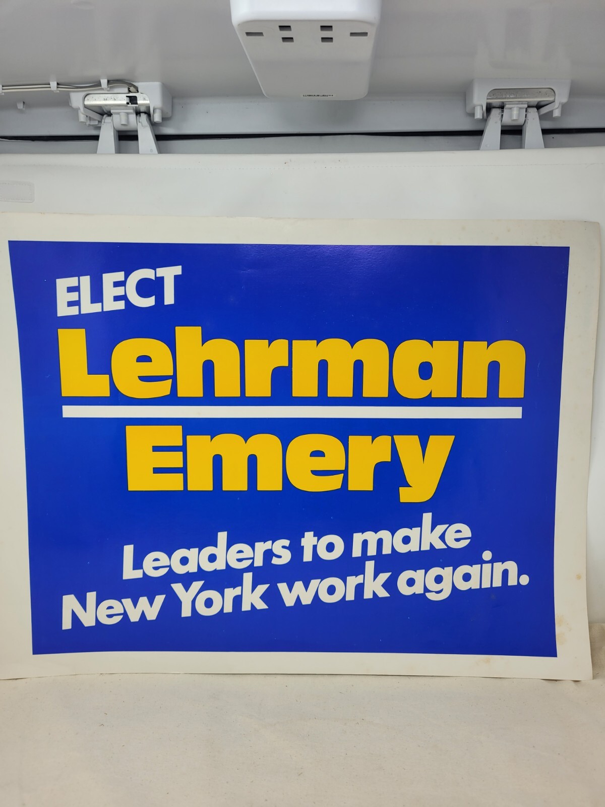 Lehrman Emery election political poster vintage original 1980s 25″ x 19″