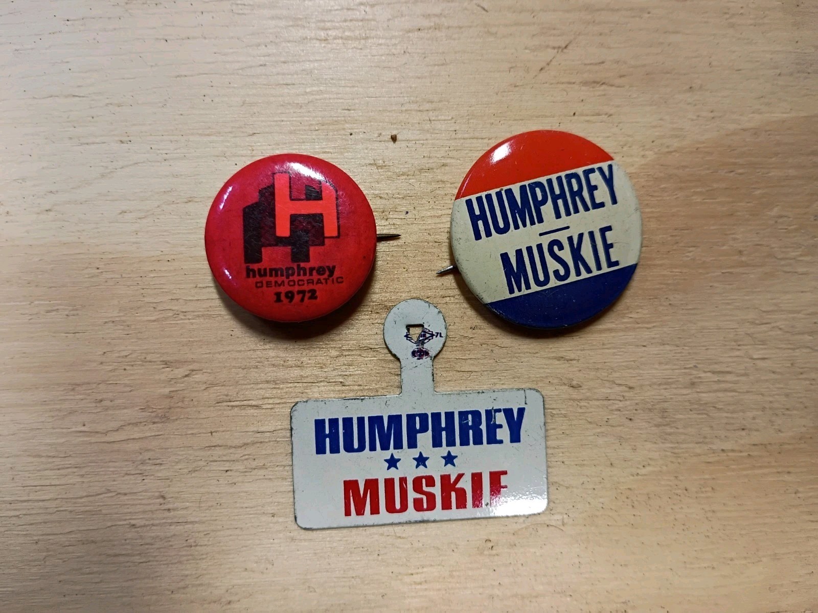 Hubert Humphrey Presidential Campaign Pinback Buttons 1968 72 Muskie