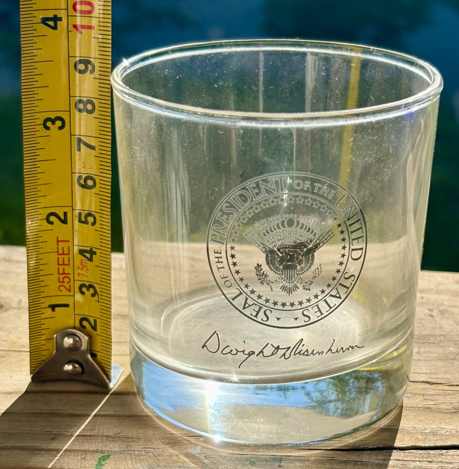 Vintage Presidential Seal whiskey glass Dwight Eisenhower