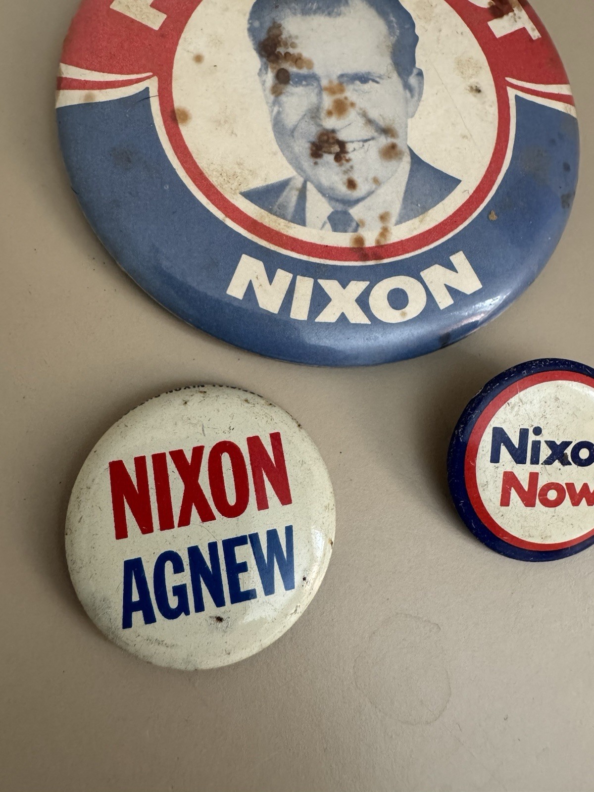 3-pc Nixon Election Button Memorabilia Lot