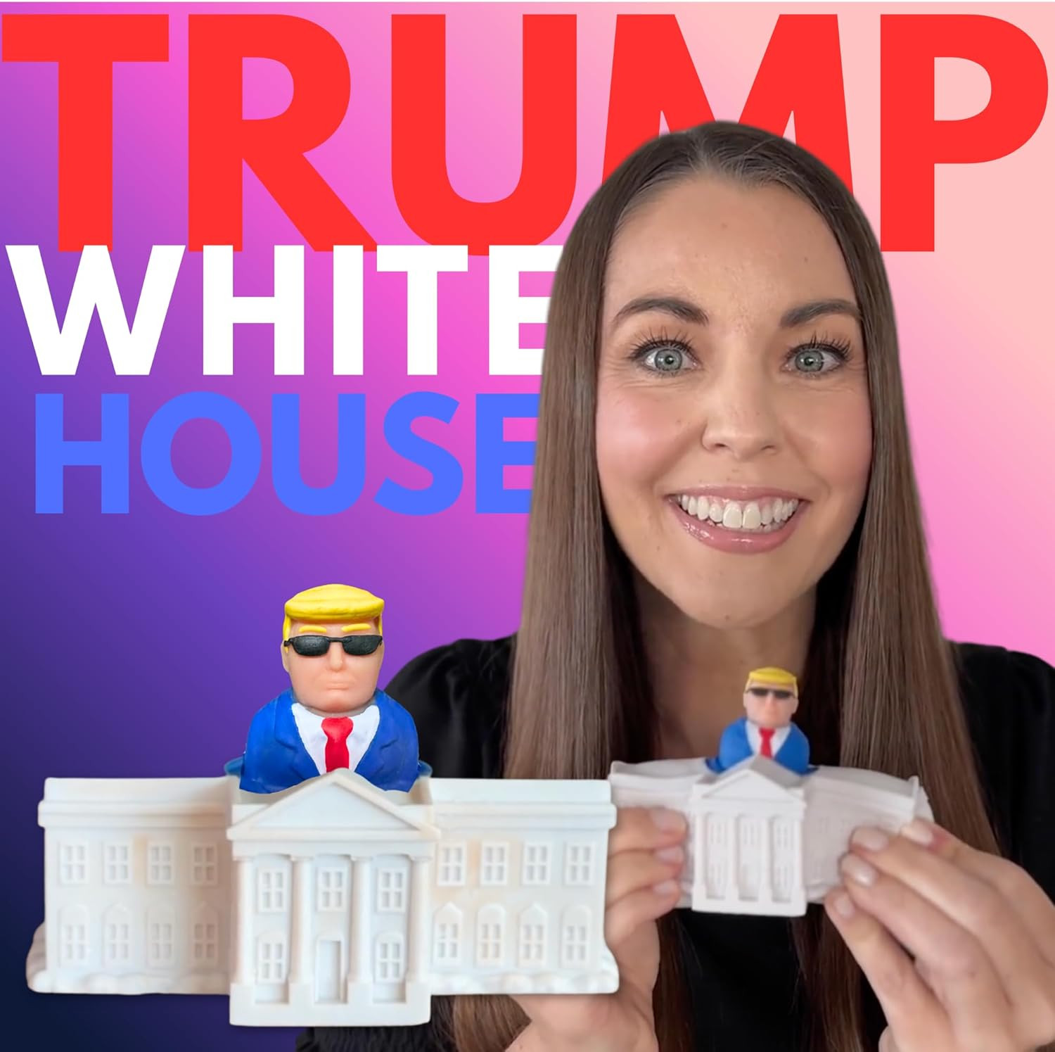 Donald Trump Pop-Up White House Squeeze Toy – Funny Trump Gift for Secret Santa,