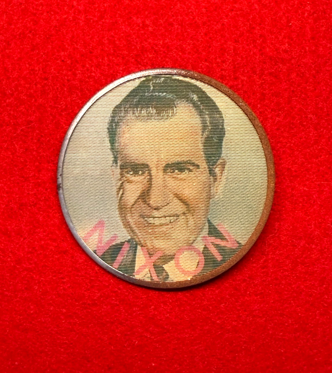 VTG 1968 HOLOGRAPHIC NIXON/AGNEW CAMPAIGN BUTTON-UNION LOCAL 210