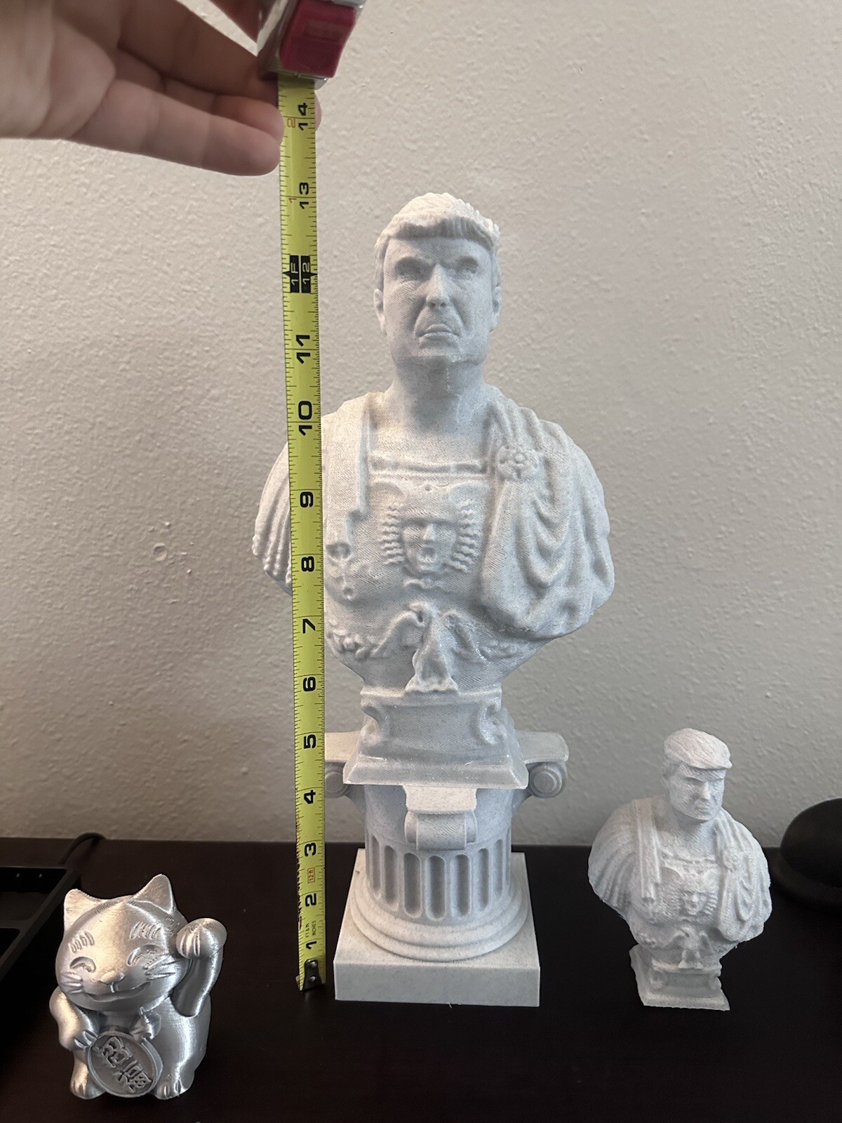 Donald J. Trump statue (Caesar bust) 3D Printed marble Look. 13.5”