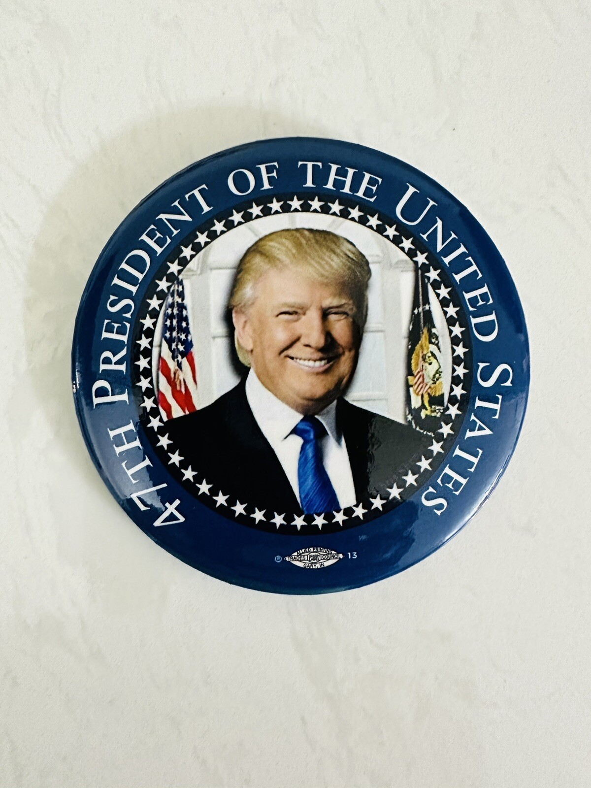 Set Of Donald Trump 2024- 2-1/4”, 3” & 6” Pin Back Buttons