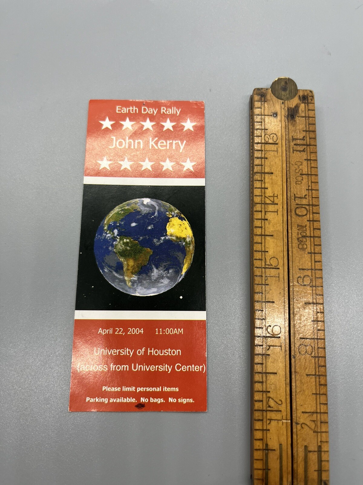 John Kerry single day event ticket earth day 2004 University Of Houston Texas!