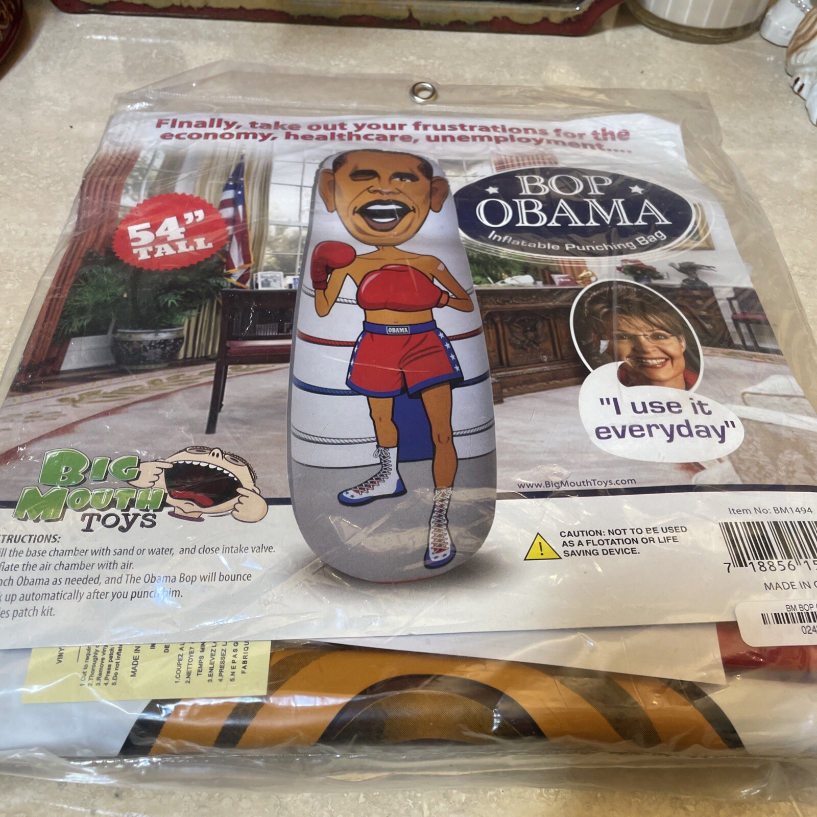 Obama Punching Bag 54″ Tall Inflatable Democrat Republican Political Prank Toy!