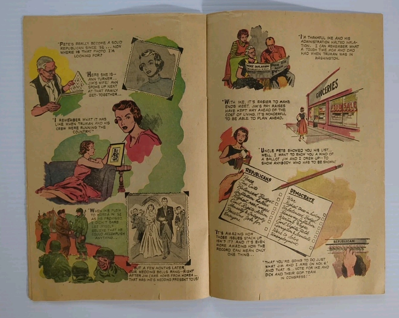 1956 Republican Presidential Campaign Forward with Eisenhower & Nixon Comic