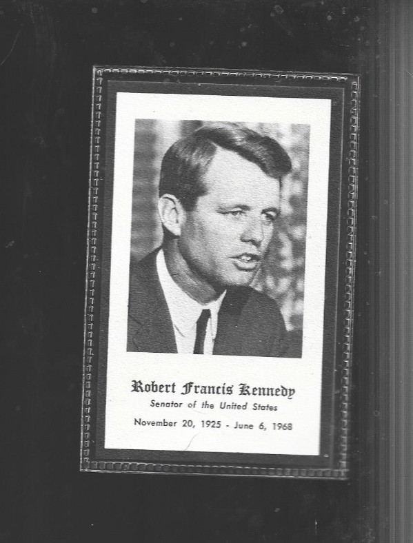 original 1968 Robert F. Kennedy memorial prayer card