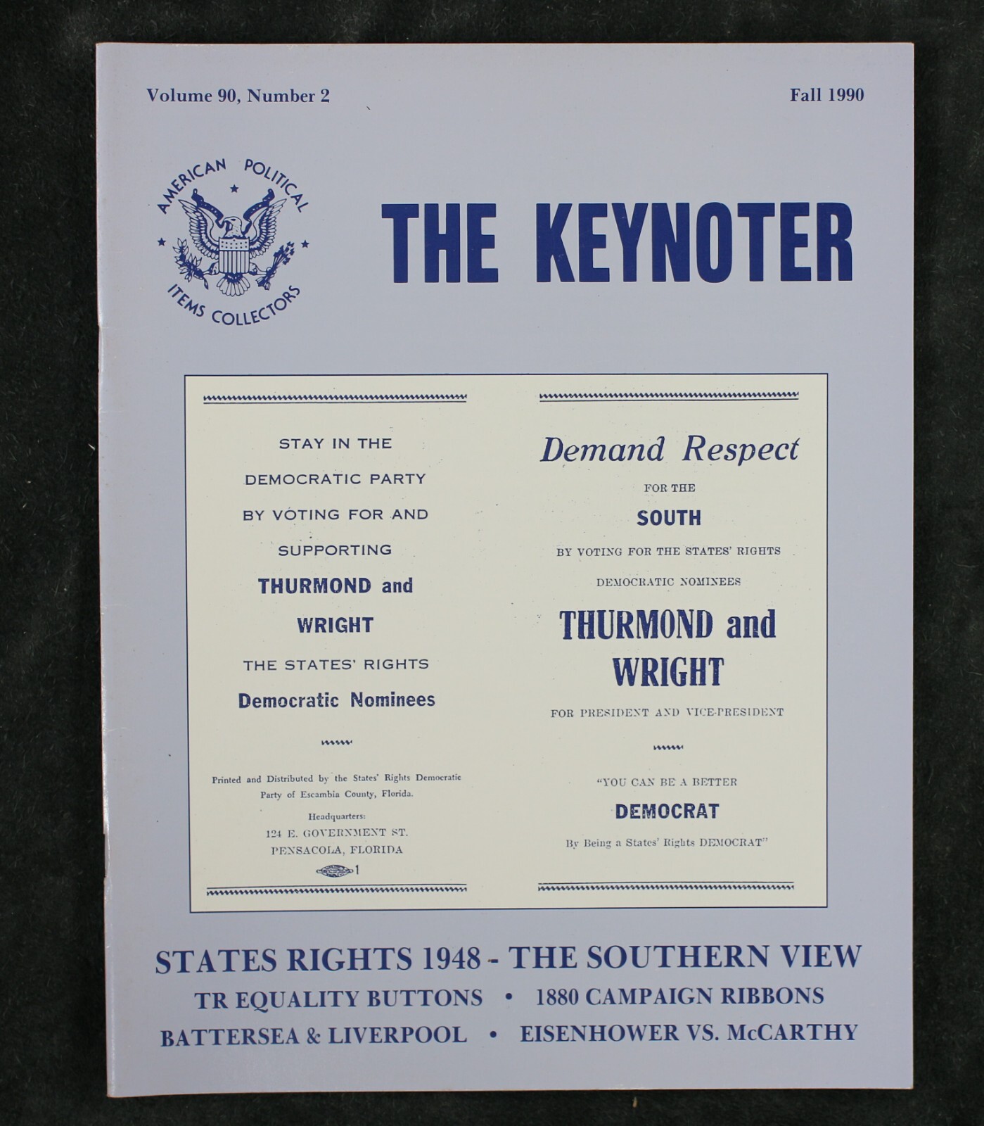 Keynoter Magazine APIC States Rights 1948 The Southern View Thurmond and Wright