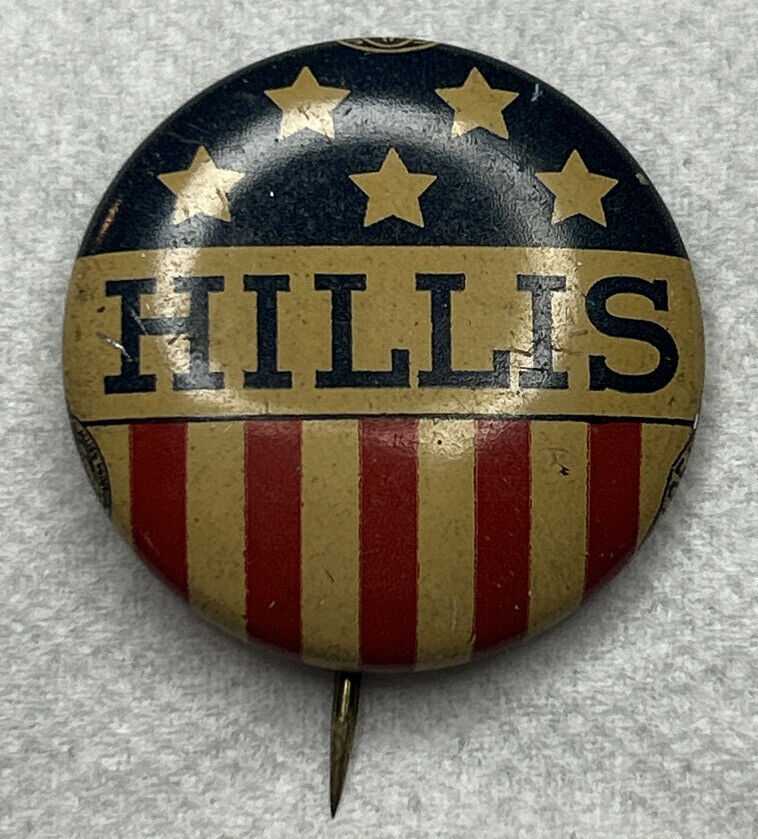 Vintage Hillis Political Pinback Button SKU PB91-6