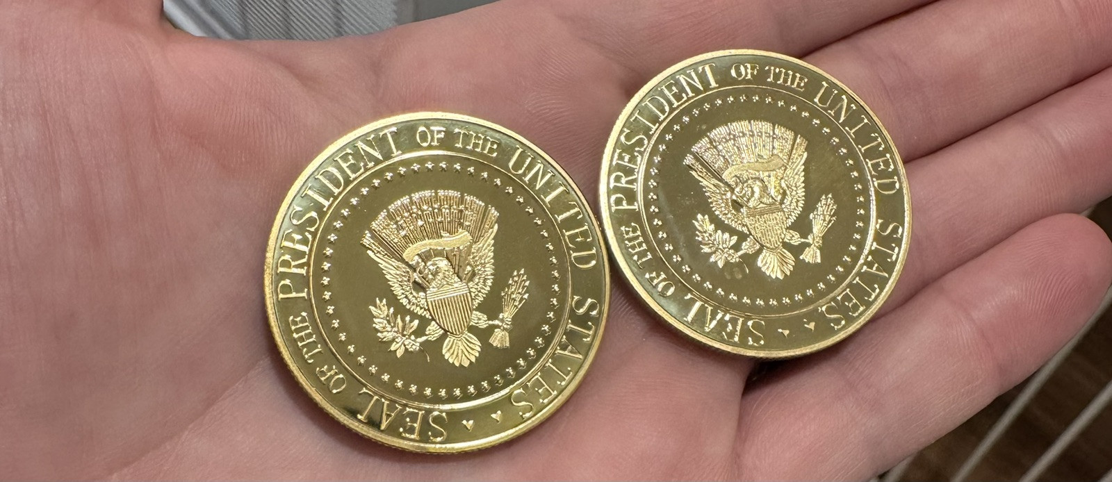 Commemorative Trump Coins Second Term 2025-2029 President Donald Trump Gold-2PC