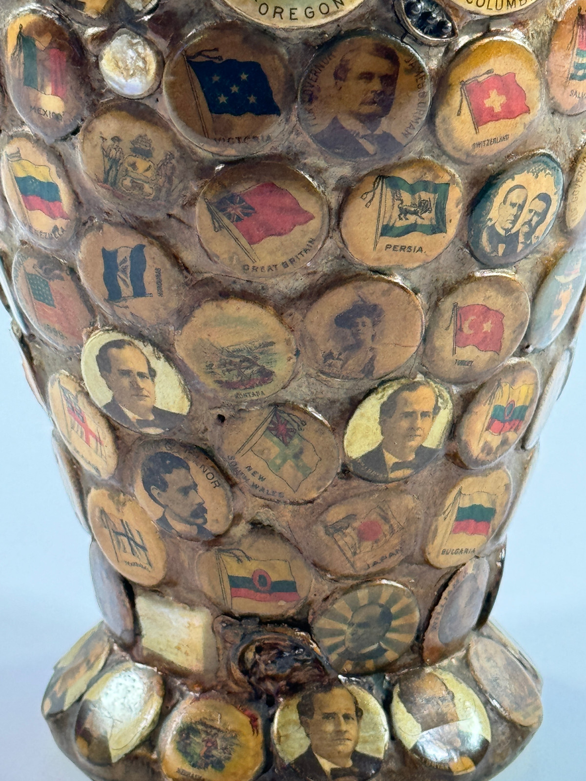 1890-1920 Folk Art Political Memory Jug presidential william jennings bryan