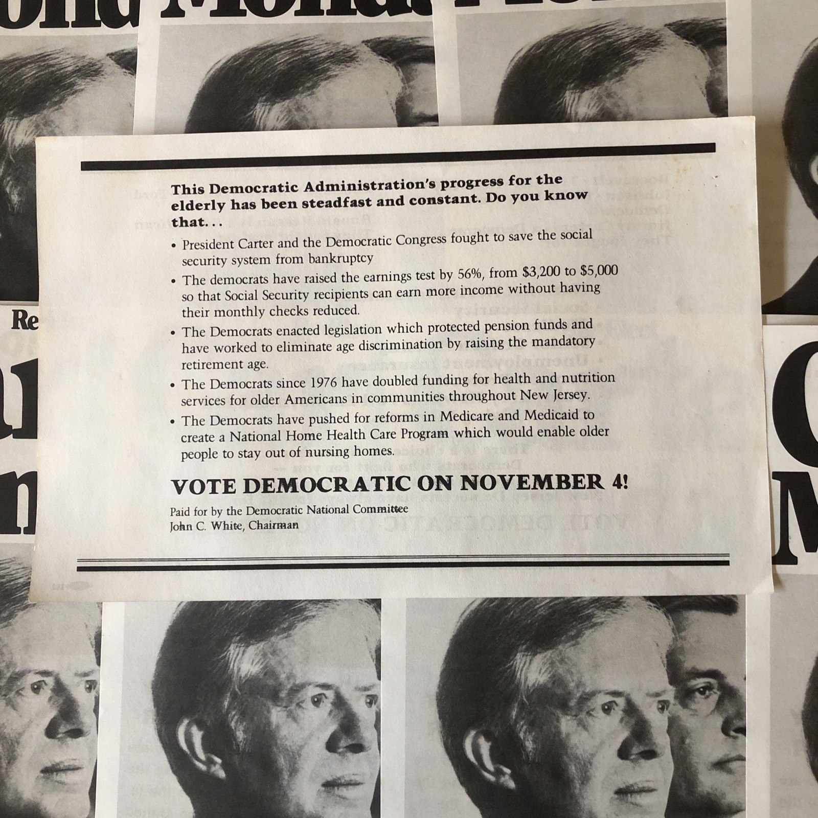 10 Count Of 1980 Jimmy Carter & Walter Mondale Presidential Campaign Flyers