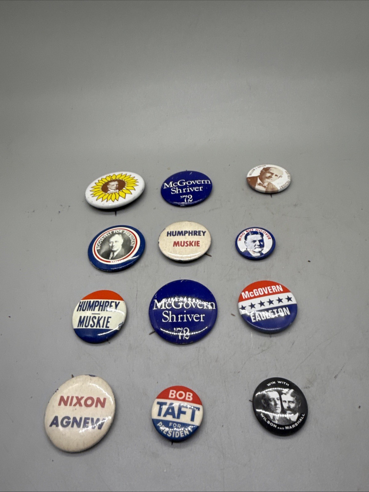Landon Mc govern William Bryan Nixon Political Button Collection, 12 buttons#4