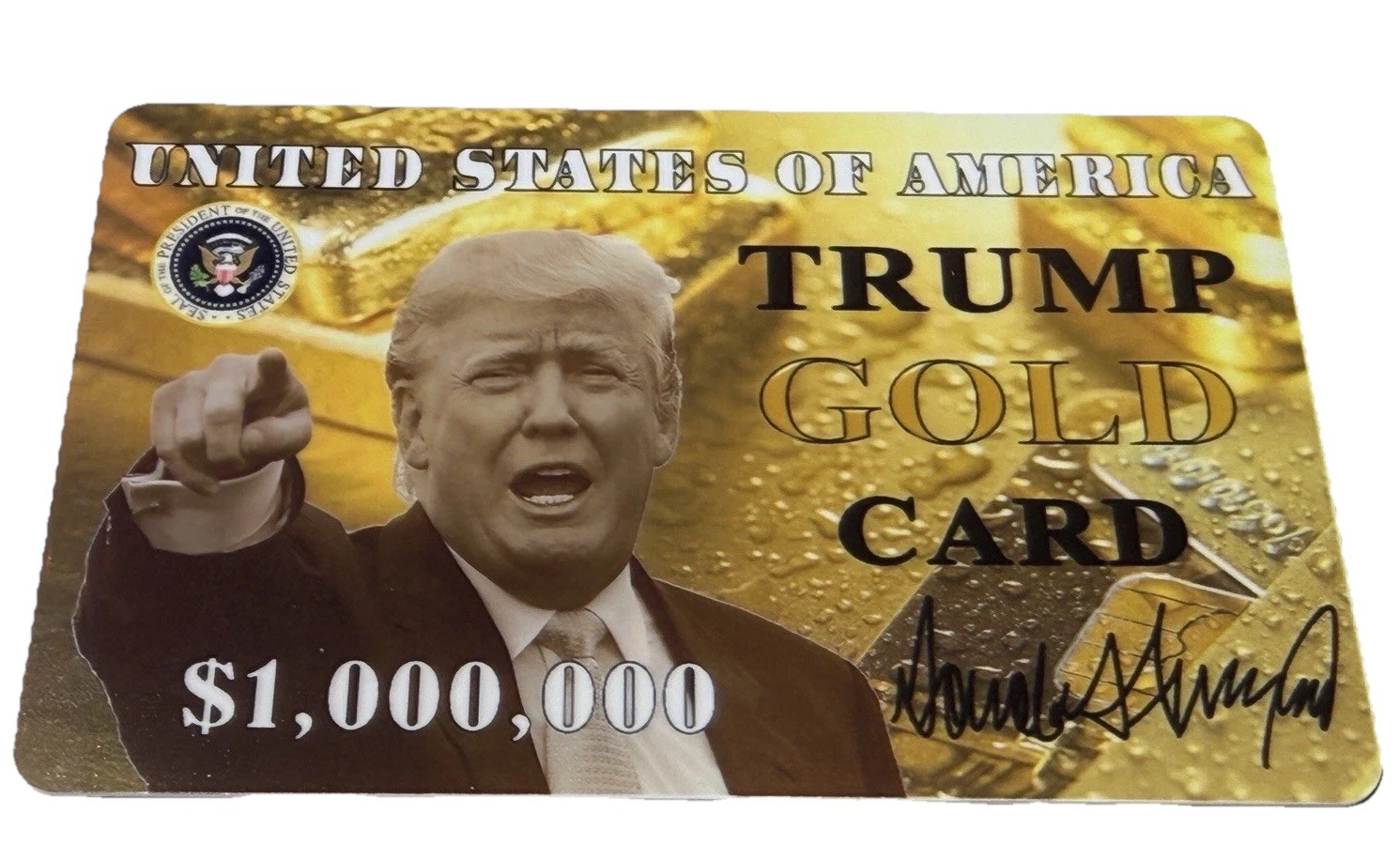 Donald Trump GOLD and PLATINUM CARDS Plastic US Visa Citizen ICE MAGA Funny Gift