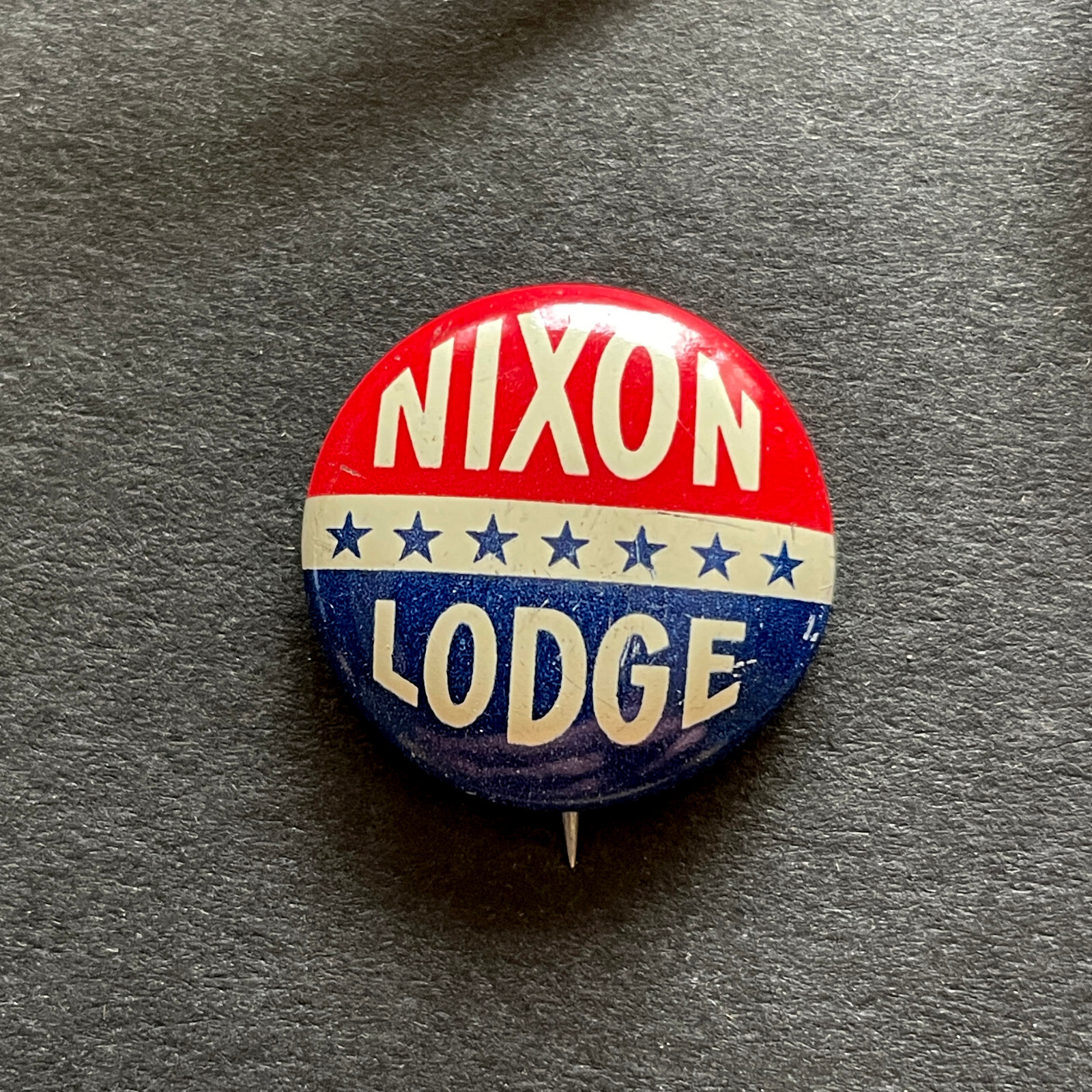 1960 & 1968 Richard Nixon & Lodge Presidential Campaign Buttons & Tie Clip
