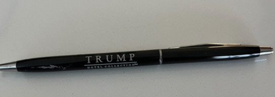 Trump Hotel Collection Black Ballpoint Pen Chrome Trim Twist Office Promo