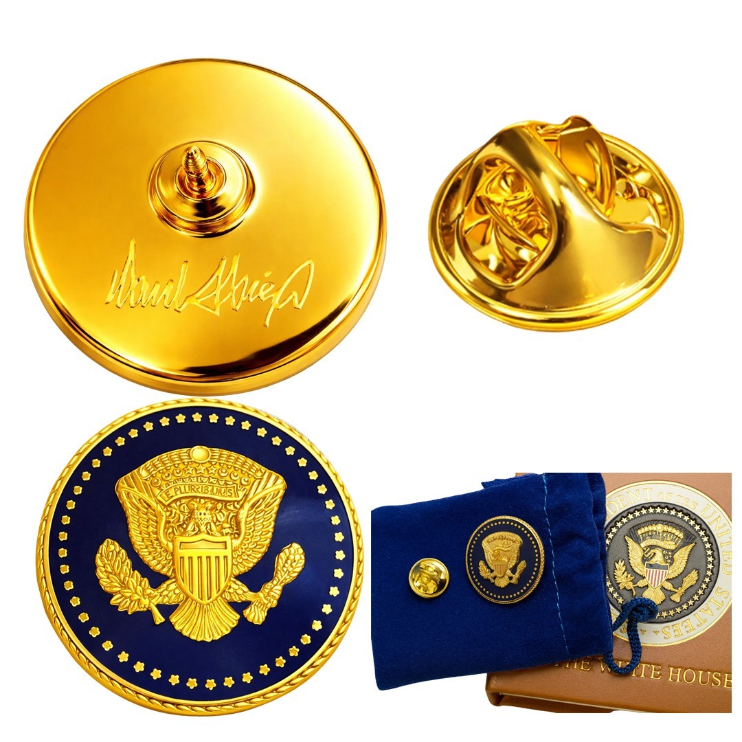 Premium Presidential Seal Pin – President Donald Trump 24k Gold Plated Lapel Pin