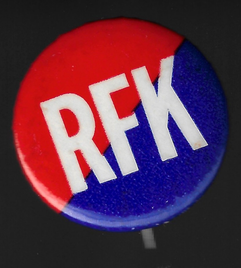 1968 Robert Kennedy Presidential Campaign Pin Simply Using His Initials R W & B