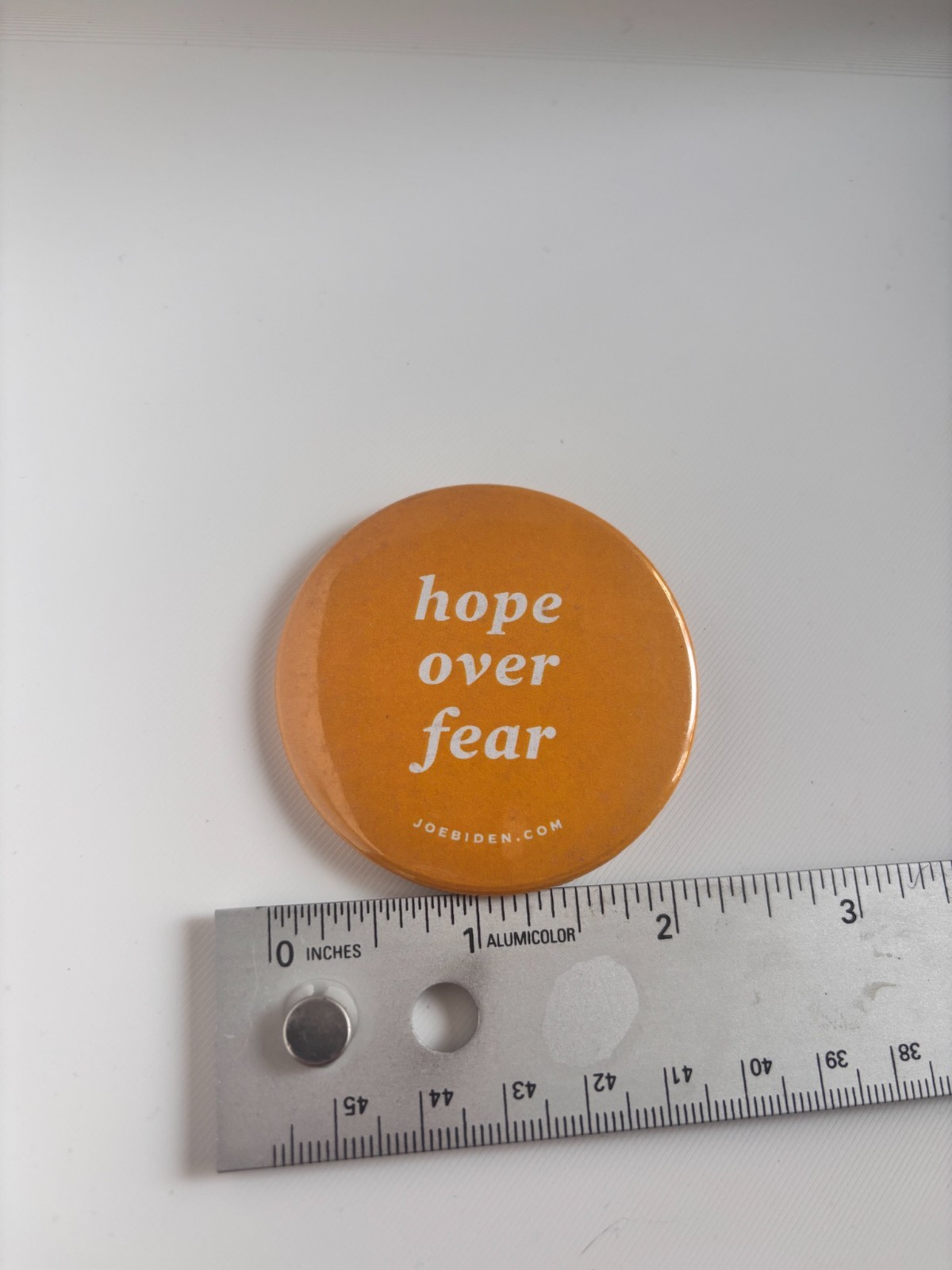 2020 Joe Biden for President Button Hope Over Fear -Democrat Delaware