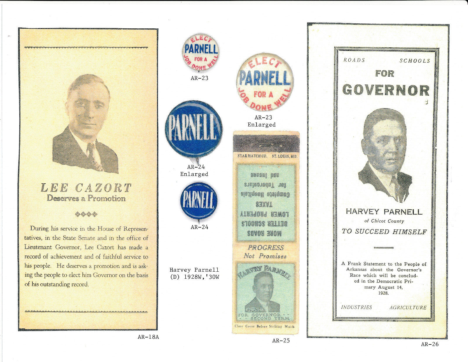 All color 226 page book Political Campaign Items Arkansas & Oklahoma