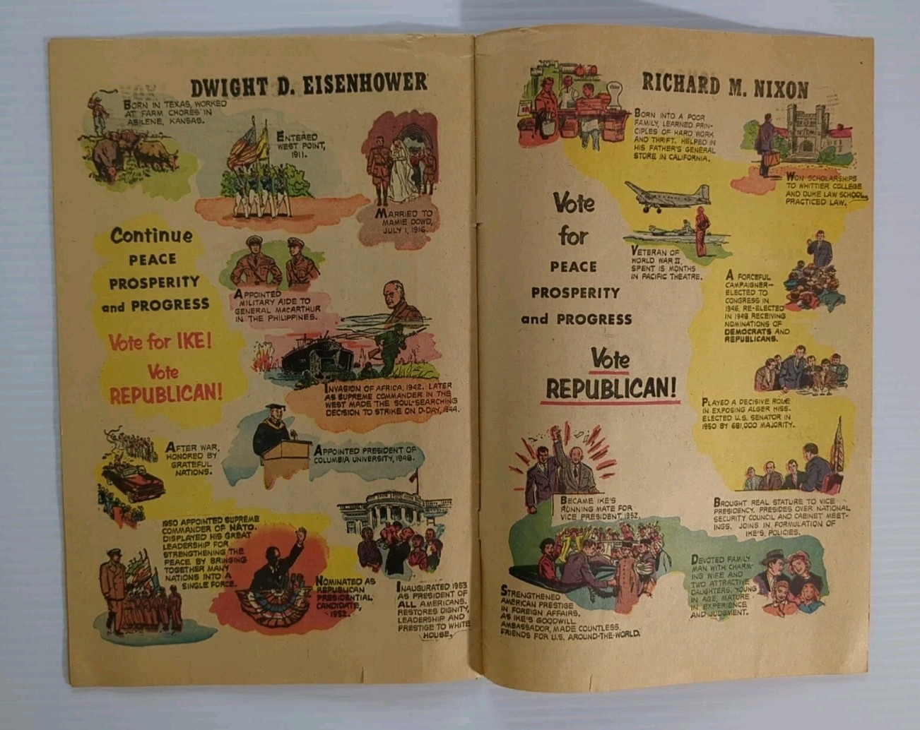 1956 Republican Presidential Campaign Forward with Eisenhower & Nixon Comic