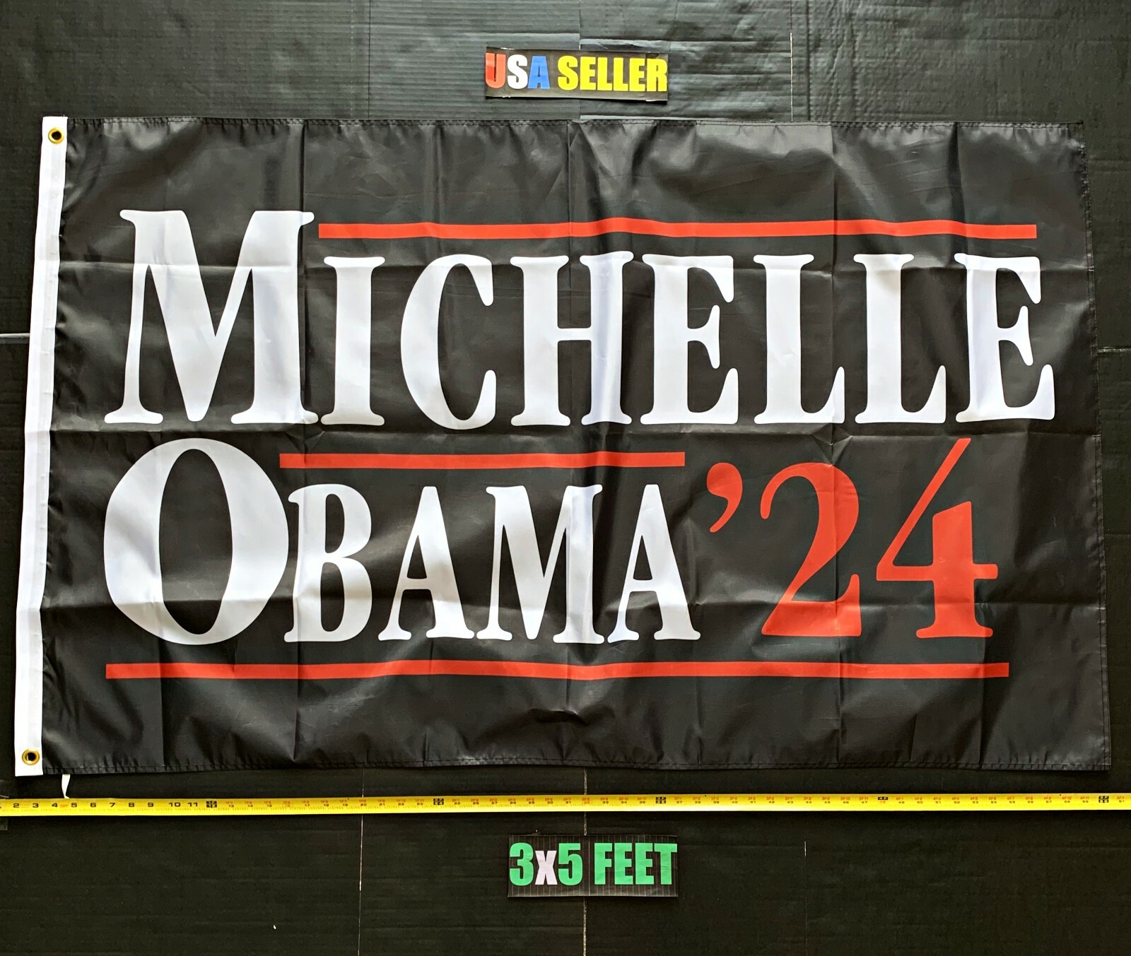 Michelle Obama Flag FREE FIRST CLASS SHIP Barrack Obama Hope 2024 USA Sign 3×5′