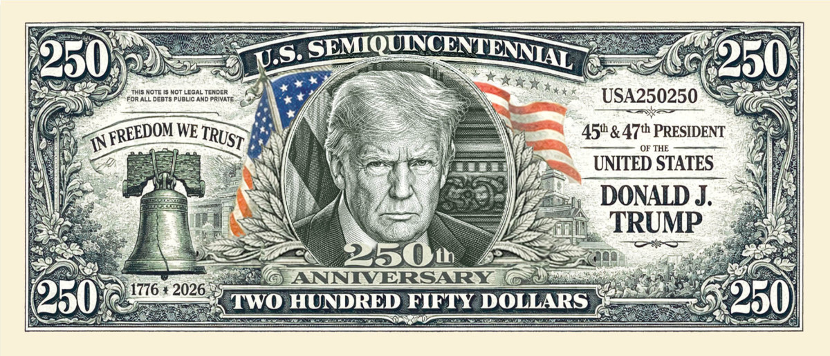 100 Pack America 250th Anniversary Dollar Donald Trump Collectible Freedom Money