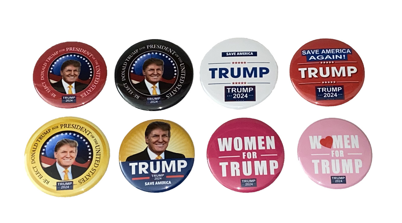 Trump 2024 – Save America Again Set of 8 Buttons – Trump 2024 pins (2.25 inches)