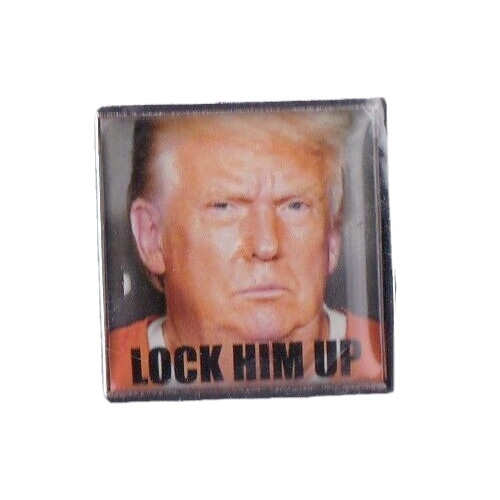 Donald Trump – LOCK HIM UP 1″ Lapel pin lot – quantity 10