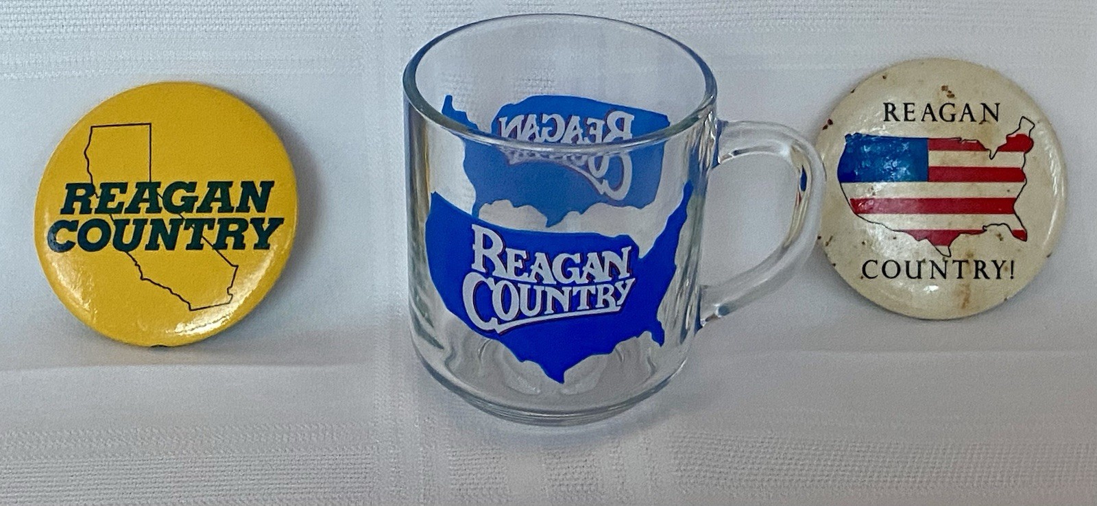 RARE Set 1980 ’Reagan Country’ Ronald Reagan Presidential Candidate Mug & Pins