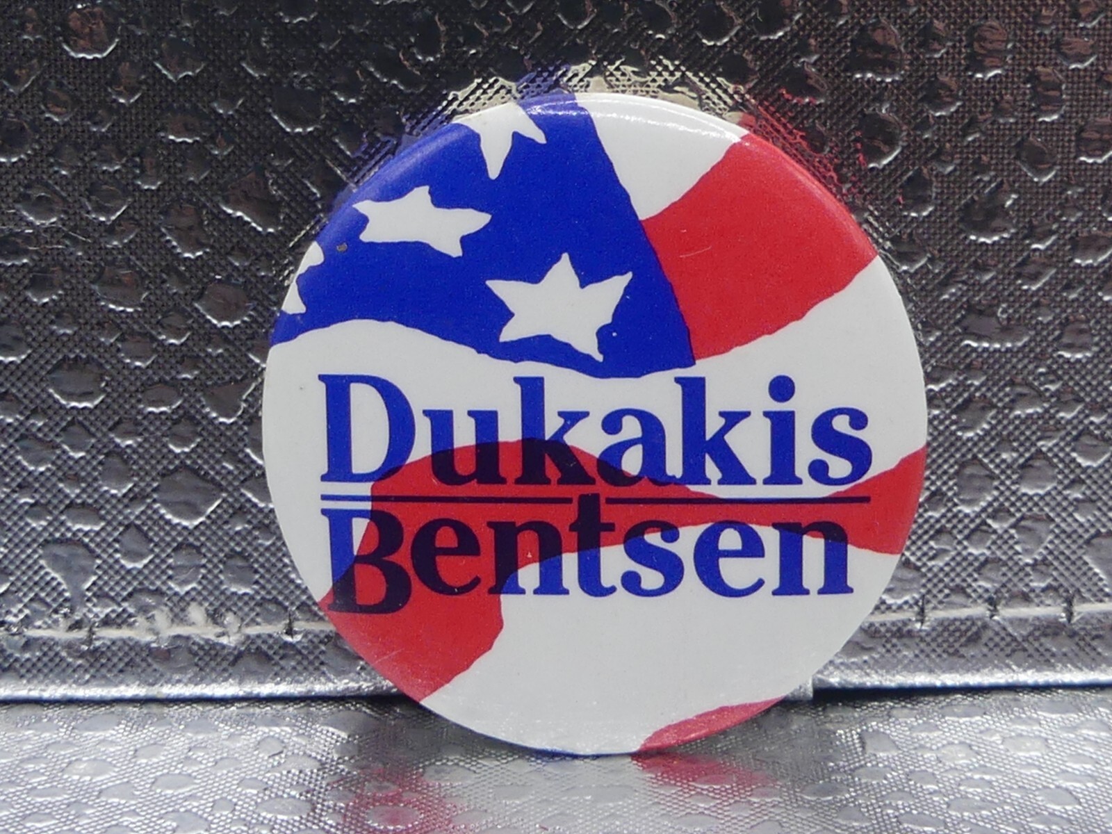 Dukakis Bentsen Democrat 1988 US Presidential Candidate Political Pinback Button